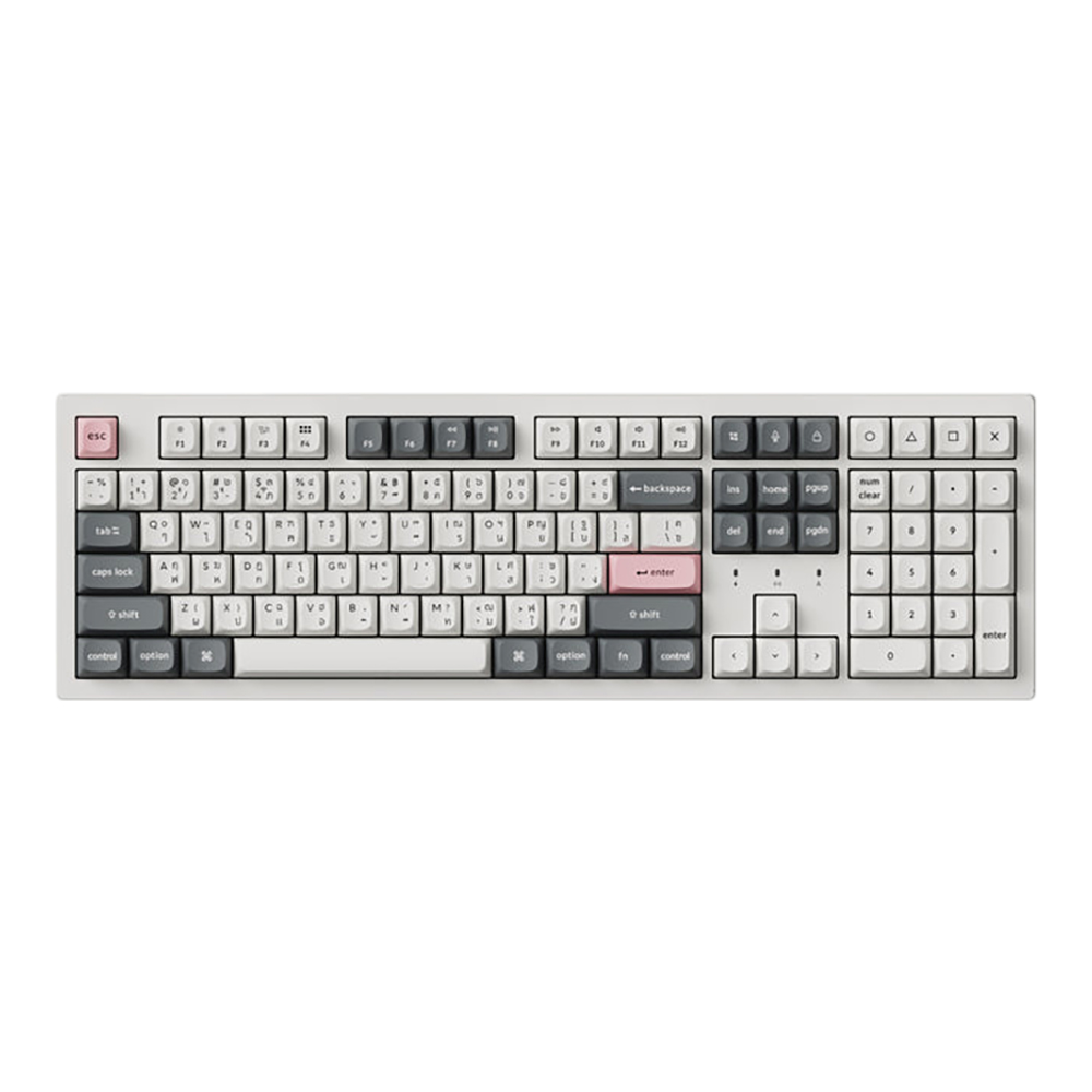 KEYCHRON WIRELESS KEYBOARD (คีย์บอร์ดไร้สาย) K10 ZMK - SILENT NON-BACKLIT EN/TH PASTEL RED,RED SWITCH