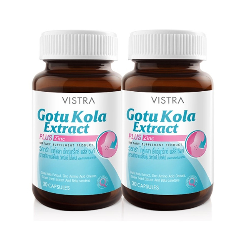 VISTRA Dietary Supplement Gotu Kola Extract Plus Zinc 30 Capsules x 2