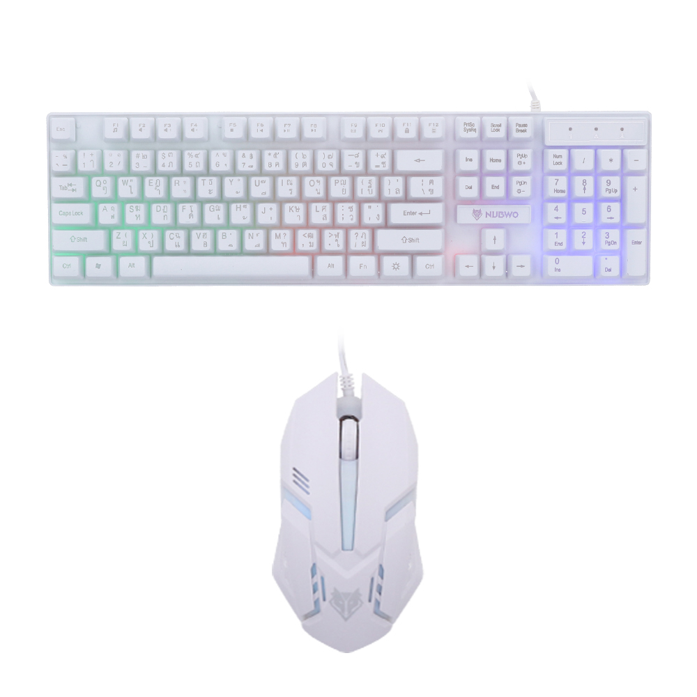 NUBWO KEYBOARD & MOUSE (คีย์บอร์ดและเมาส์) SAVITAR NKM-623 (WHITE)