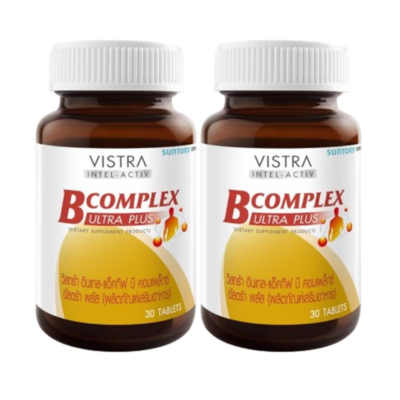 VISTRA Dietary Supplement Intel Active B Complex Ultra Plus 42 g 30 Tablets x 2