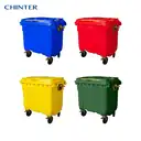 Thumbnail 4 of ถังขยะพลาสติก สีน้ำเงิน มีล้อ หูเหล็กกัลวาไนซ์ทนสนิม 660 ลิตร - CHINTER F517-S946-C02