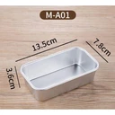 Thumbnail 1 of Ks Bakery พิมพ์อบขนมปัง อบเค้ก พิมพ์สี่เหลี่ยมอลูมิเนียม A01 กว้าง 7.8 x ยาว 13.5 x สูง 3.6 ซม.