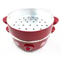 Thumbnail 3 of ฮานาบิชิ กระทะไฟฟ้า+หม้อนึ่ง 10 นิ้ว 2.0 ลิตร รุ่น HEP-10S สีแดง