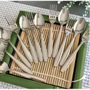 Thumbnail 2 of Twin Fish ช้อนชา ช้อนขนมหวาน และส้อมเค้ก ส้อมชา ผลิตจากสแตนเลสคุณภาพดี 6 คู่ รหัส73-10/11