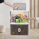 Thumbnail 2 of ซุปเปอร์ ล็อค กล่องอเนกประสงค์พับได้ฝาสไลด์ซ้าย-ขวา มีล้อ พลาสติกหนาแข็งแรง วางซ้อนได้ Storage Box รุ่น 5684 60 ล.