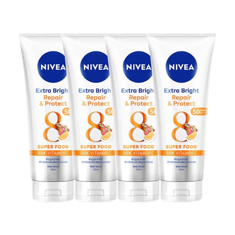 Nivea Extra Bright Repair and Protect SPF 50 PA+++ Body Serum 180 ml x 4