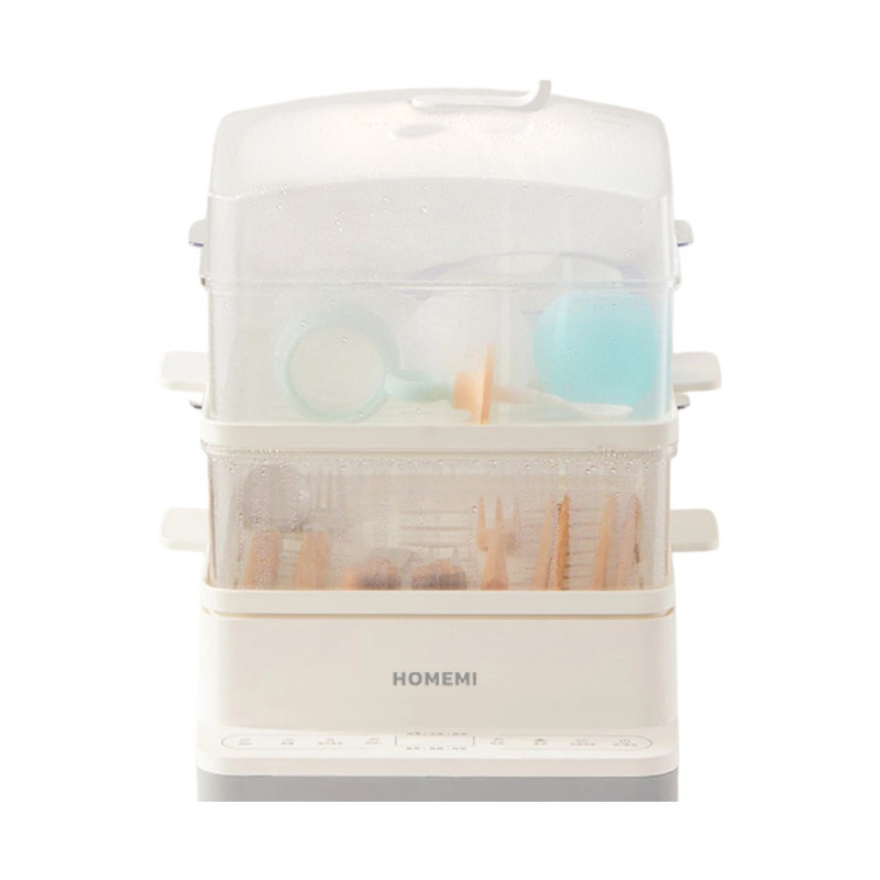 Homemi หม้อนึ่งไฟฟ้า 3 ชั้น Electric Food Steamer ความจุ 18 ลิตร หน้าจอดิจิตอล ตั้งเวลาได้ (HM0035-P-WH)