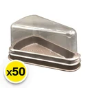 Thumbnail 1 of เอโร่ กล่องเค้กสามเหลี่ยม สีน้ำตาล ฝาใส x 50