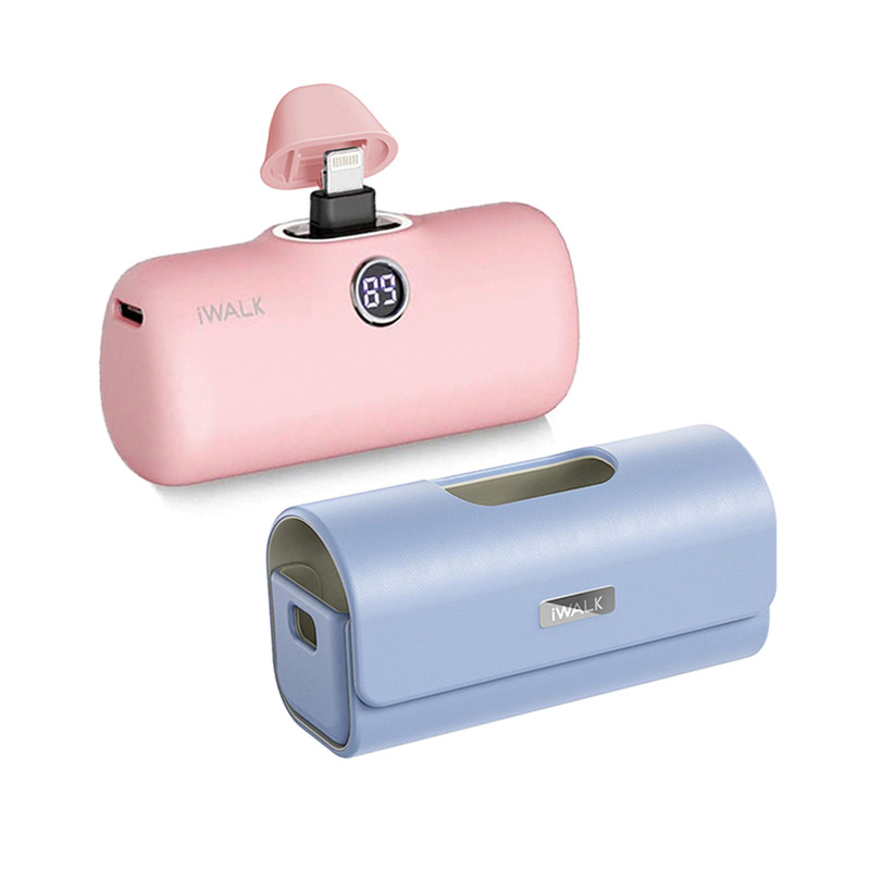 iWALK LinkPod ProPL+LinkPod Bag แบตสํารองไร้สายพร้อมกระเป๋าเคสใช้ได้กับiPhoneเกือบทุกรุ่น Pink-PurpleBag