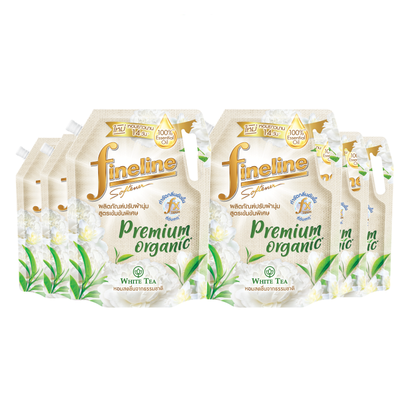 [Case] Fineline Fabric Softener Concentrated Premium Organic White Tea 1,000ml. xl. x6, Green