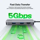 Thumbnail 4 of Belkin (NEW) ฮับมัลติพอร์ต 5-in-1 Connect Multiport Hub ความคมชัดสูงได้ถึง 4K@60Hz ถ่ายโอนข้อมูล 5Gbps รุ่น AVC007-V2