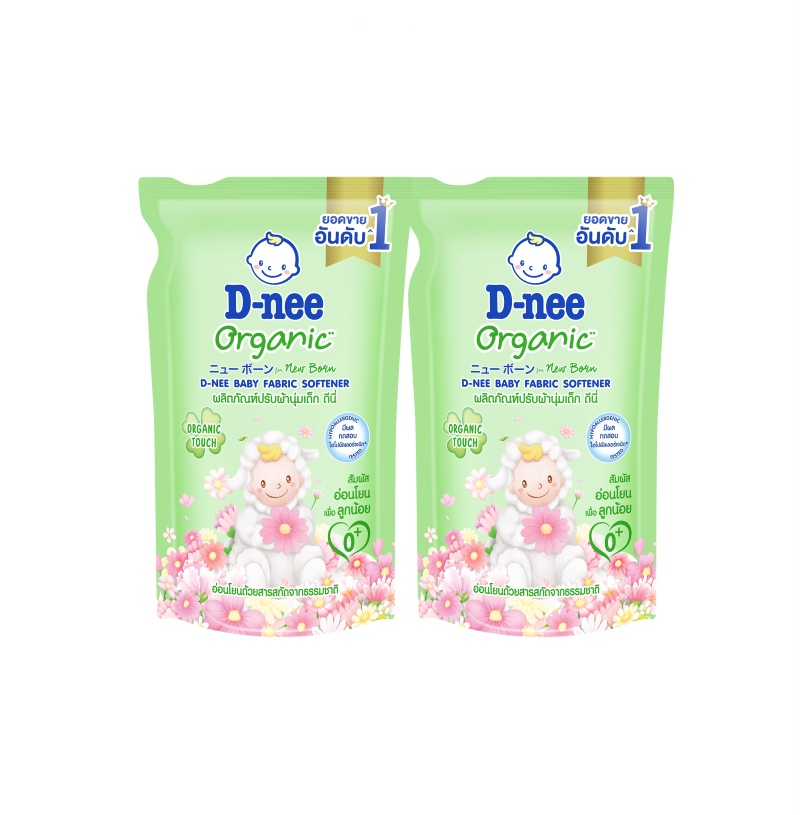 [Pack2] D-nee Baby Fabric Softener Organic Organic Touch 530ml. x2, Green