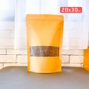 Thumbnail 1 of Matapat ถุงคราฟท์ (20x30 (บรรจุ50ใบ)) ถุงซิปล็อคตั้งได้ Matapat ถุงคราฟท์ (20x30 (บรรจุ50ใบ))หน้าต่างใส มีซิปล็อค เคลือบด้านใน ถุงคราฟ ถุงขนม ซองขนม ซองเมล็ดพันธุ์