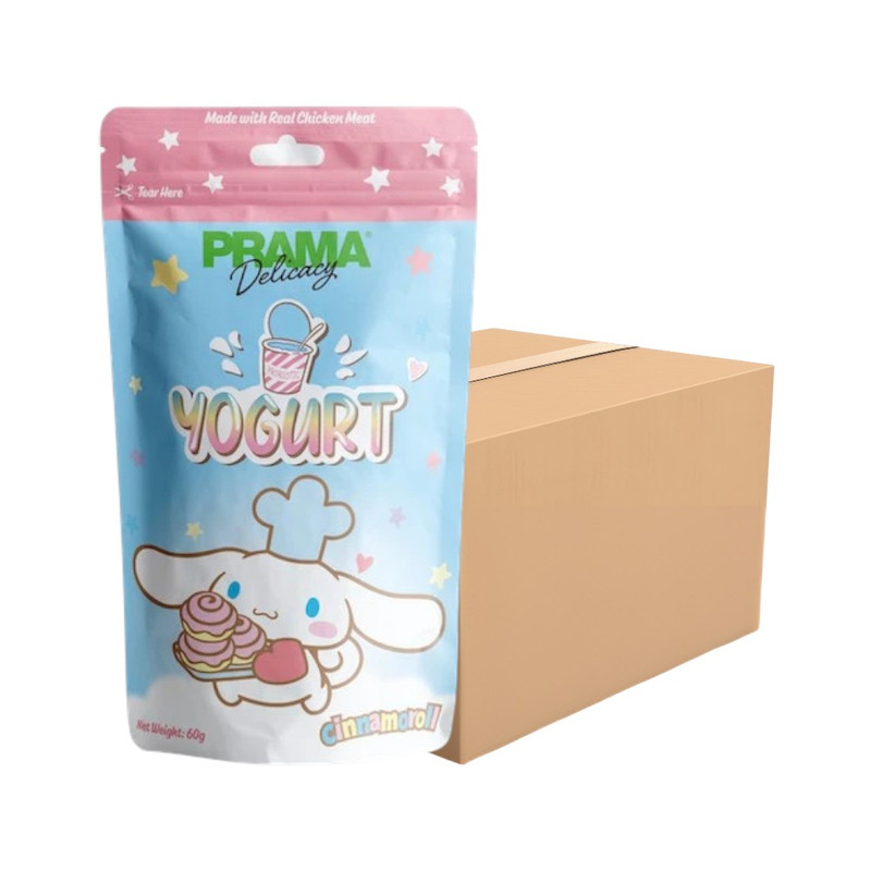 [12 ซอง] PRAMA Delicacy Snack พราม่า ขนมสุนัข ขนาด 60 กรัม / รสโยเกิร์ต