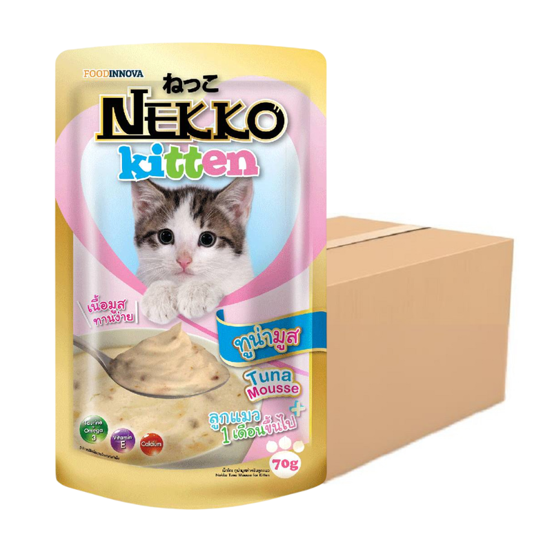 Nekko Kitten อาหารแมวเด็ก ทูน่ามูส 70g x 12 ซอง