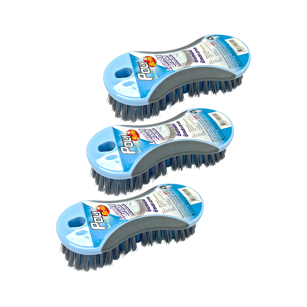 POLY BRITE แปรงซักผ้า ขนแปรงพลาสติก PP x 3 ชิ้น