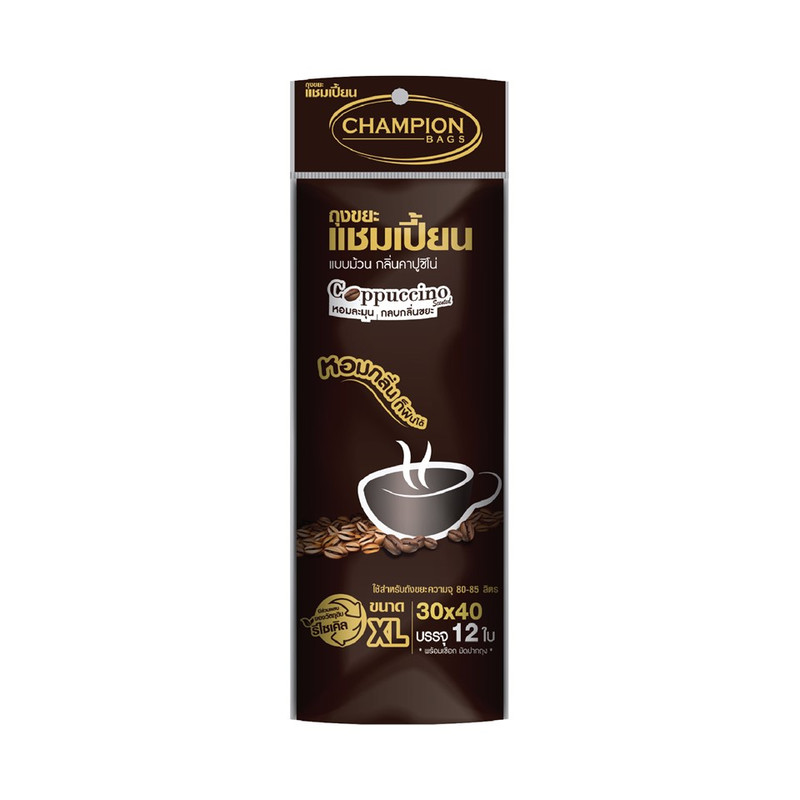 CHAMPION Garbage Bag Roll Cappuccino Scented 30x40 12 Bags