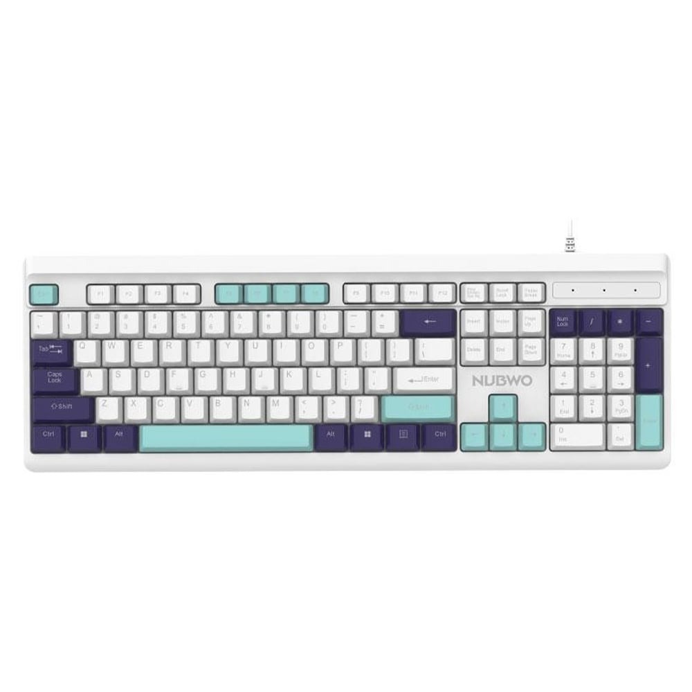 NUBWO Wired Keyboard NK44 Model White/Blue