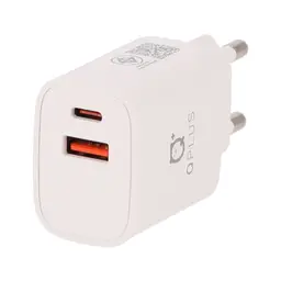 Thumbnail 3 of QplusWall Charger 1 USB-A (QC3.0) / 1 USB-C (PD20W) White