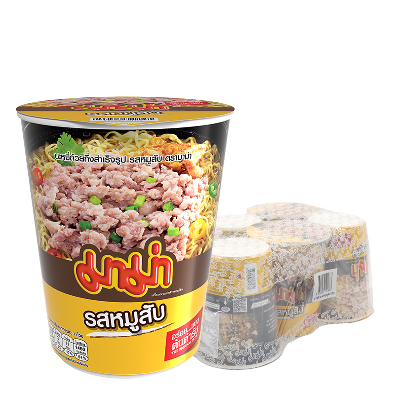 MAMA Cup Instant Noodles Minced Pork 60 g x 6