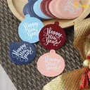 Thumbnail 2 of Depack T008(HAPPY)-LB(Non-Rope)(สีฟ้าไม่เชือก) ป้ายห้อยสินค้าทรงกลมพิมพ์ลาย Happy new year (1 แพ็ค/ 50 ใบ)