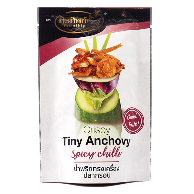 พรทิพย์ พรีเมี่ยม น้ำพริกทรงเครื่องปลากรอบ Crispy Tiny Anchovy spicy chilli 30 กรัม