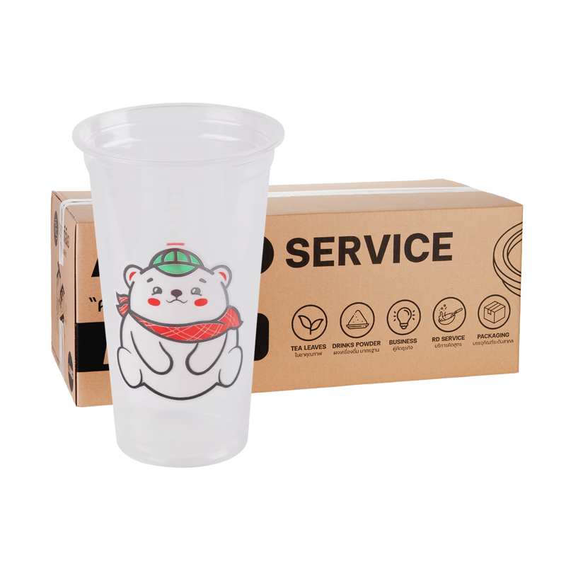 [CKM24] Plastic Bubble Tea Cup 22 oz 95 mm Straight Shape (50 pcs/pack) x 5 Packs