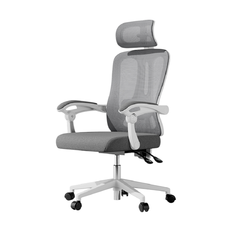 Deli เก้าอี้สํานักงาน พร้อมพนักพิงศีรษะ รับประกัน1ปี สีเทา รุ่น KF264 1ตัว