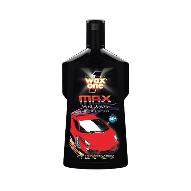 WaxOne Max Series ผลิตภัณฑ์ล้างขัดเคลือบรถยนต์ แชมพูรถผสมแว็กซ์ 2in1 แว็กซ์เคลือบเงารถยนต์ ขจัดคราบฝังแน่น 600ml