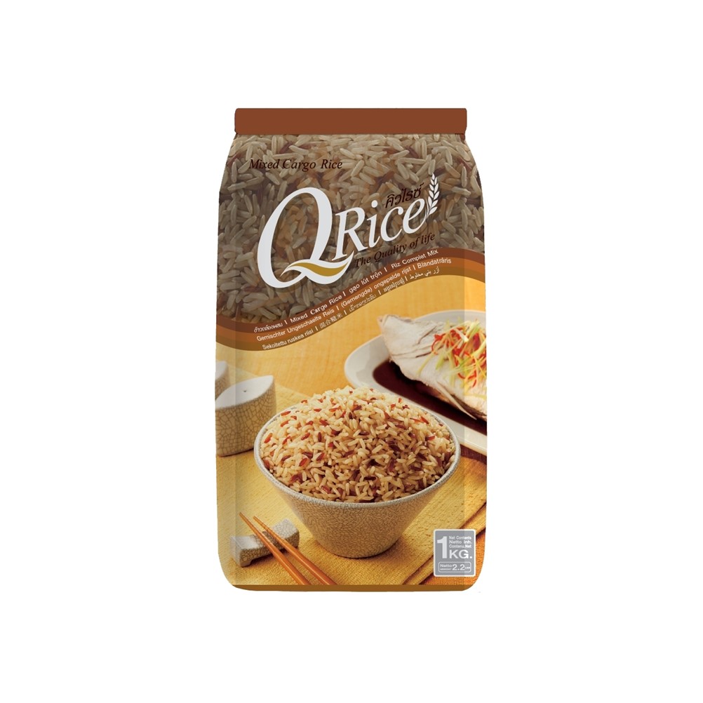 คิวไรซ์ (แดงอิฐ) ข้าวกล้องหอมมะลิผสมข้าวกล้องแดง ขนาด 1 กก.