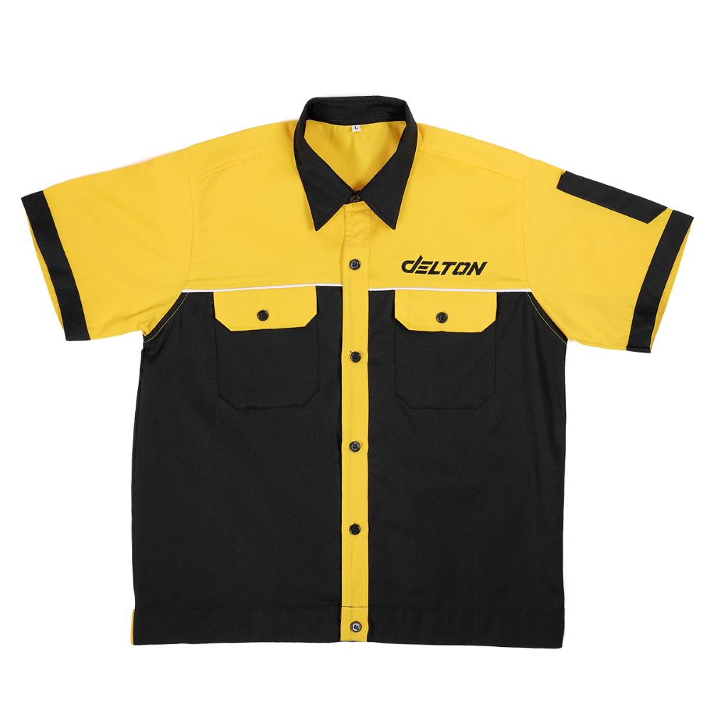 DELTON เสื้อช็อปช่าง (แบบใหม่) ผ้าซุปเปอร์คอมทวิวอย่างดี หนา ทรงสวย ใส่สบาย ไซส์ XL