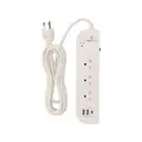 Thumbnail 1 of TECHPRO 3 Way 1 Switch 2xUSB 1xType-C 3 m (PLG04) White