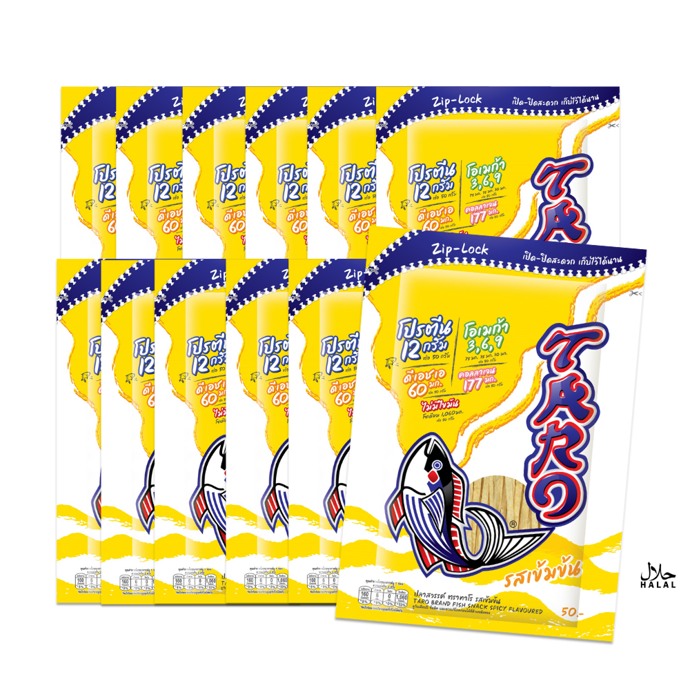 TARO FISH SNACK SPICY FLAVOURED 50G. x 12