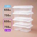 Thumbnail 2 of Matapat กล่องข้าวฝาติด 650มล. (650ml / 2 ช่อง) และ 750มล. แบบ 1 ช่อง 2 ช่อง กล่องข้าวฝาล็อคได้ กล่องข้าว Take away กล่องเวฟได้ (25ชิ้น)