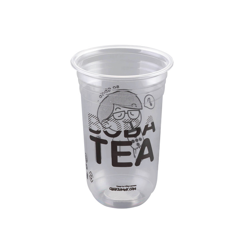 [CKM22U] Plastic Bubble Tea Cup 22 oz 95 mm Capsule Shape (50 pcs/pack)