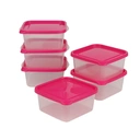 Thumbnail 1 of SUPER LOCK Food Storage Container Chef Box Shape Square Model 6052 850 ml Pink x 6