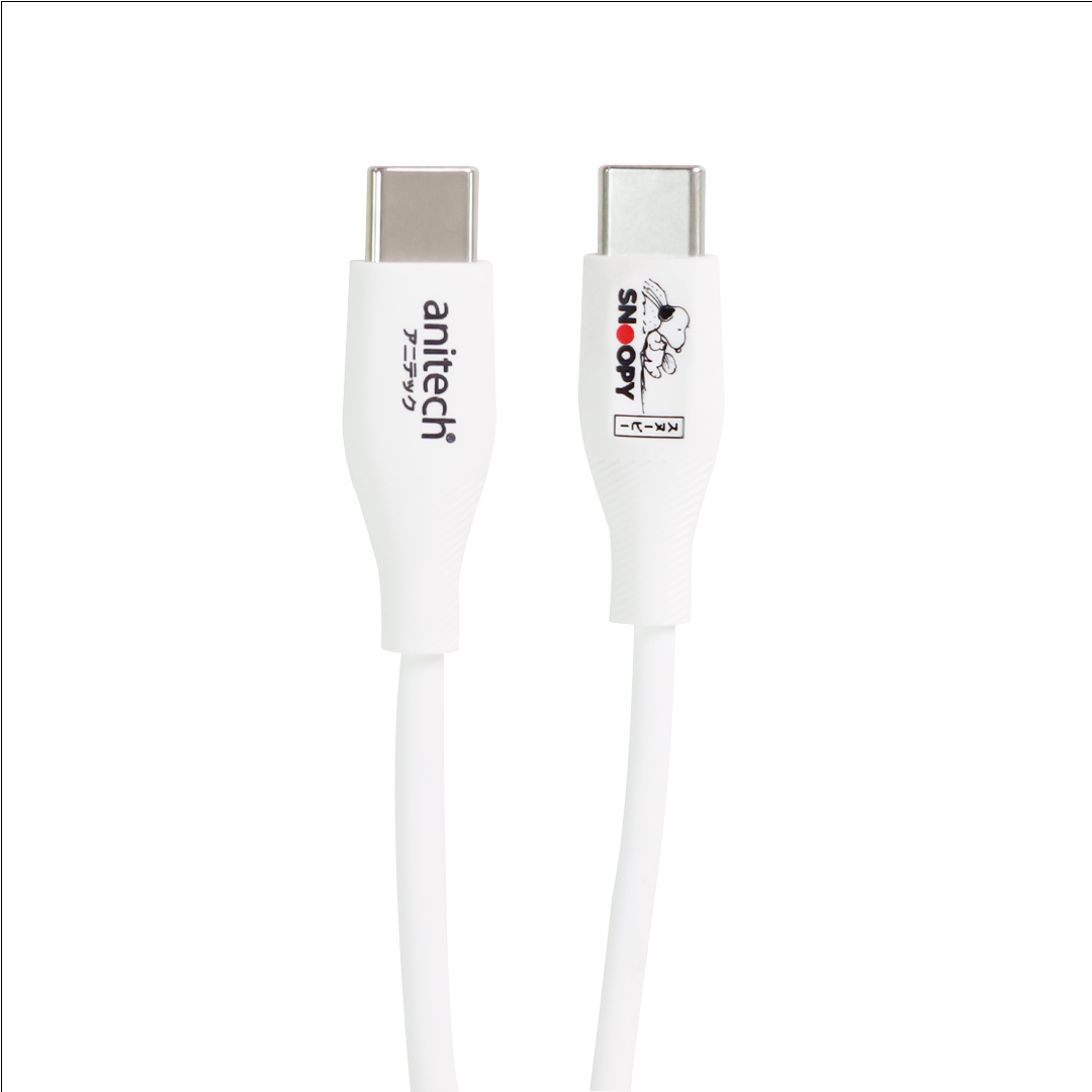 AnitechXSnoopy3 สายชาร์จโทรศัพท์ Type-C to Type-C รุ่น SNP-C001-WH กําลังไฟ 60w  ความยาวสาย : 1 เมตร