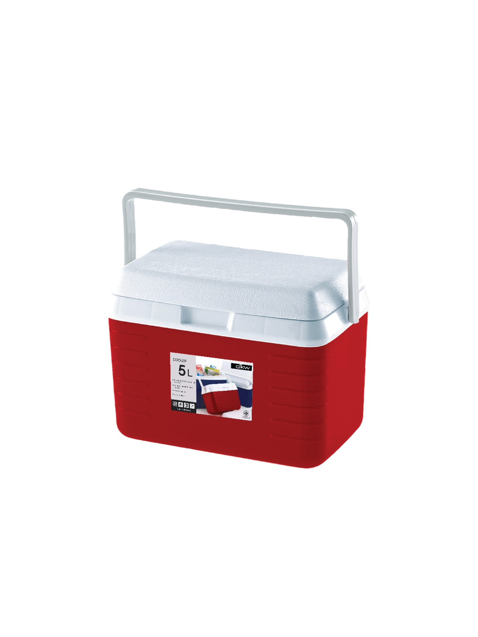 DKW Official HH-9403 กระติกน้ําแข็ง Frigo (5ลิตร) กล่องเก็บความเย็น Cooler เดินทาง แคมปิ้ง สีแดง