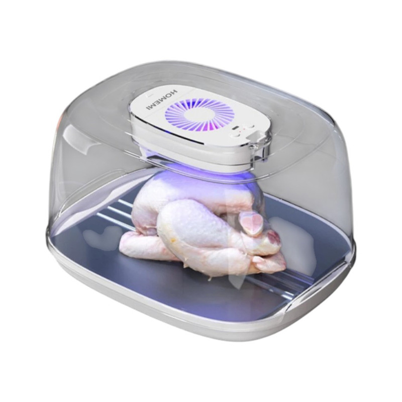Homemi กล่องละลายเนื้อ Meat Thawing Box ละลายเนื้อไว เนื้อชุ่มฉ่ําขึ้น ถาดอลูและไอน้ํา (100)