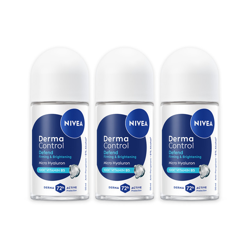 NIVEA DERMA CONTROL DEFEND ROLLON 50 ML. x3
