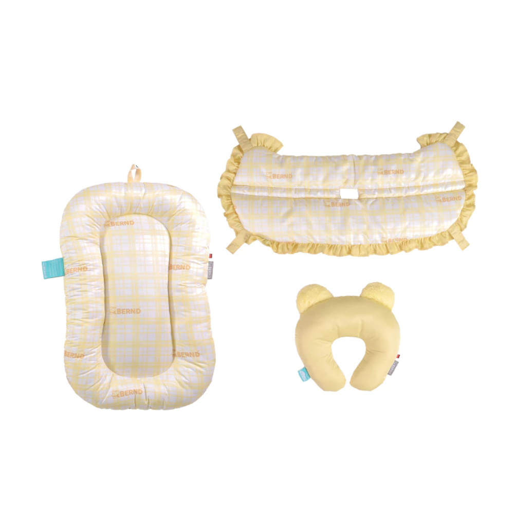 Fluffy Pet เซ็ตเบาะรองรถเข็น เบาะกันกระแทก และหมอน สําหรับสัตว์เลี้ยง Butter Corn,XL
