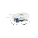 Thumbnail 2 of ซุปเปอร์ ล็อค กล่องถนอมอาหารแก้ว ทรงผืนผ้า รุ่น 6088 450 มล.