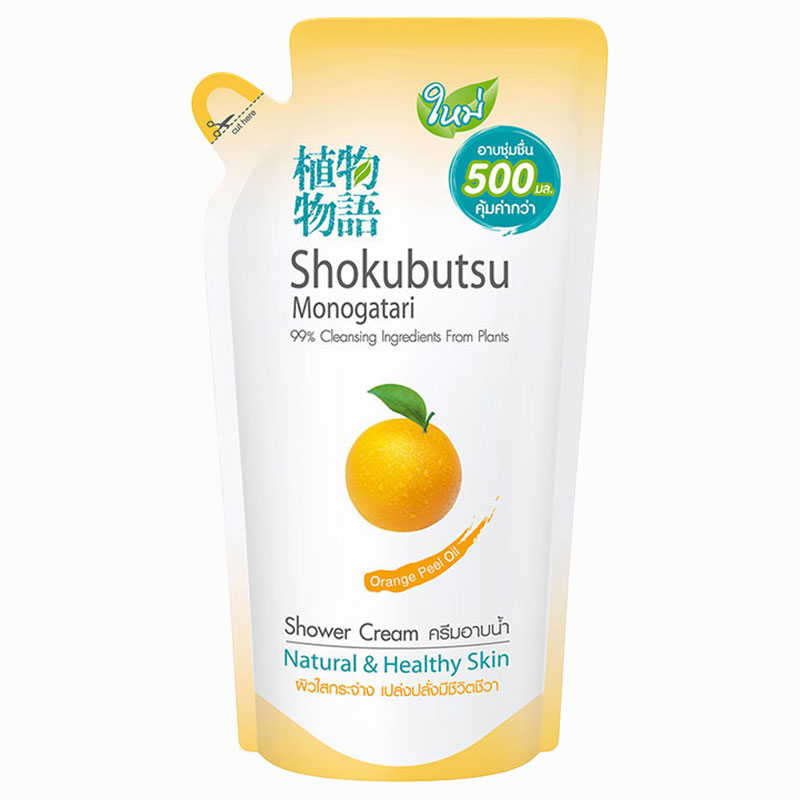 SHOKUBUTSU Shower Cream Refill Orange 500 ml