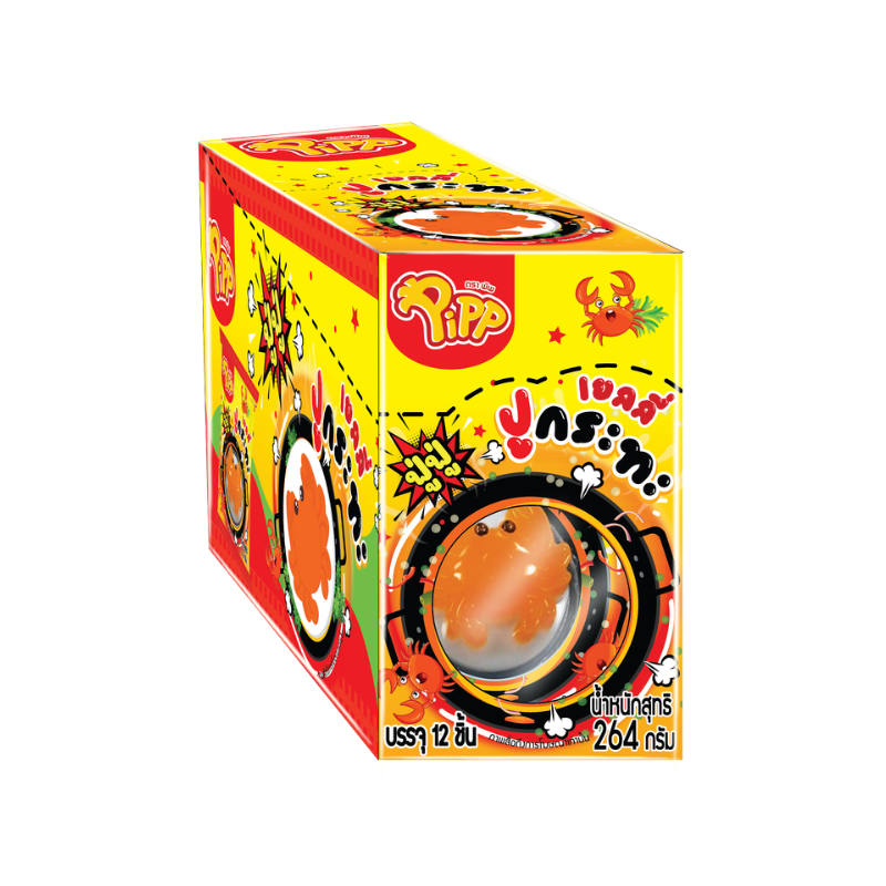 CARRAGEENAN AND KONJAC JELLY CRAB PAN SHAPE WITH POPPING CANDY STRAWBERRY FLAVOR (PIPP BRAND) 22g x 12 pcs