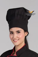 Thumbnail 2 of หมวกกุ๊กสากล หมวกเชฟ หมวกพ่อครัว สีดำ หัวปิด (FSC0202)
ชนิดผ้า : ผ้าคอมทวิวอย่างดี (poly65% - rayon35%) ทนต่อการใช้งาน