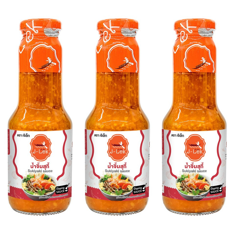 J-Lek (เจ๊เล็ก) น้ําจิ้มสุกี้ (ขวดแก้ว) ขนาด 350 กรัม แพ็ค 3 ขวด