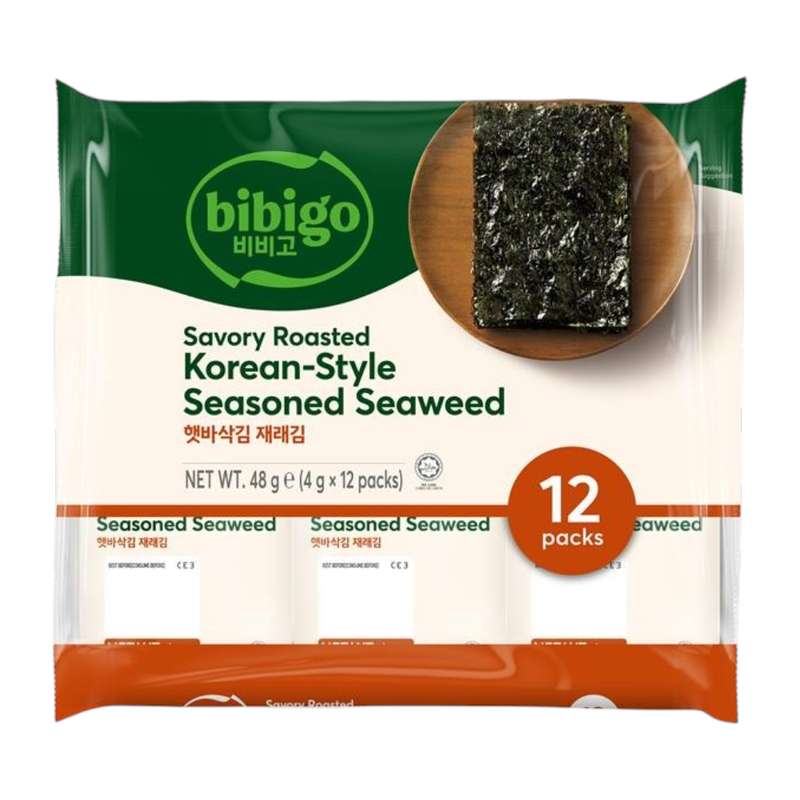 BIBIGO SAVORY ROASTED SEASONED SEAWEED 48G (4G X 12P)