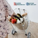 Thumbnail 5 of HomeHuk รถตะกร้าเข็นของ พับเก็บได้ 30 x 31 x 35-87 ซม. รับน้ำหนักสูงสุด 30 กก. สีเงิน