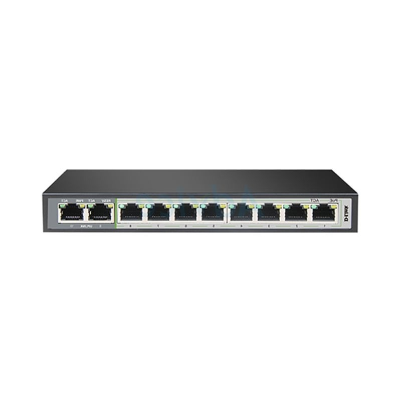 D-LINK Gigabit Switching Hub 8 Port DGS-F1010P-E (7,8 POE,+2 Uplink ...