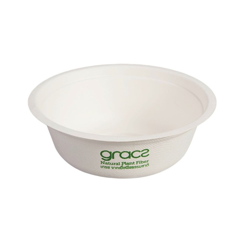 GRACZ ชามใส่อาหาร 600 มล. รุ่น L004 (แพ็ค 50 ชิ้น) (เกรซ คลาสสิค) ชามกระดาษ ชานอ้อย ชามอาหาร ย่อยสลายได้
